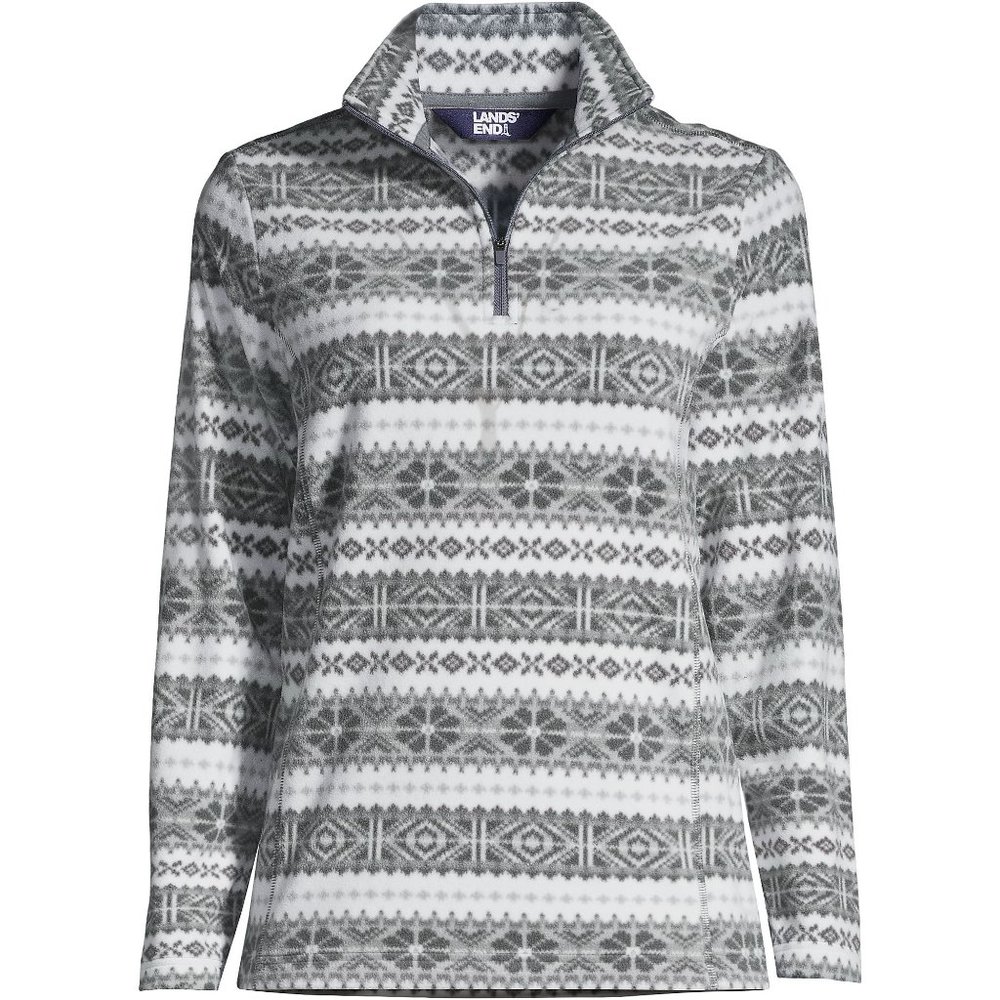 Fleece Pullover White and Black Gray Fair Isle Striped size PXS XSP P2 P4 2P 4P